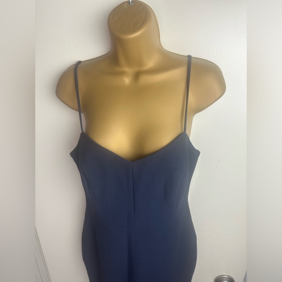 Likely NavyBlue Spaghetti Strap Rayon Poly Blend Side Slits Women’s Dress Size 6 - Picture 7 of 15
